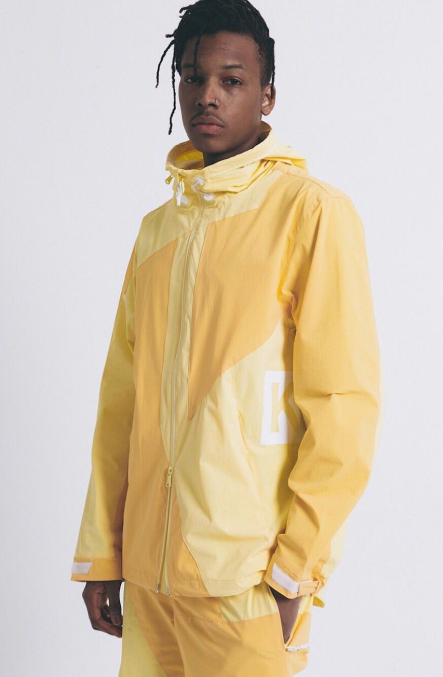 KITH Madison Jacket Mens Small Pale Yellow Hooded Zip Up